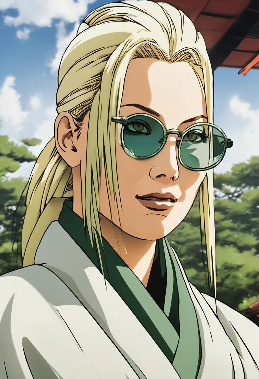 Tsunade from naruto, spitting on the camera, camera POV