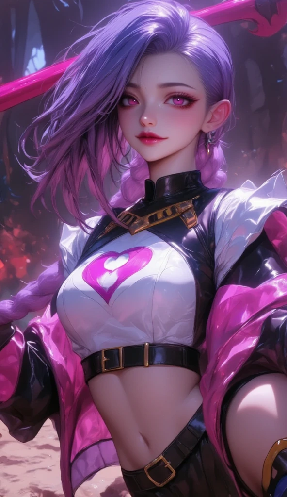 (Best Quality, very detailed depiction, incredible high resolution,High quality anime drawings),Jinx,LOL,League of Legends,Big Weapons,cannon, Action Poses Like a Sci-fi Hero Show , full body image:2.0,Crazy Smile:2.0