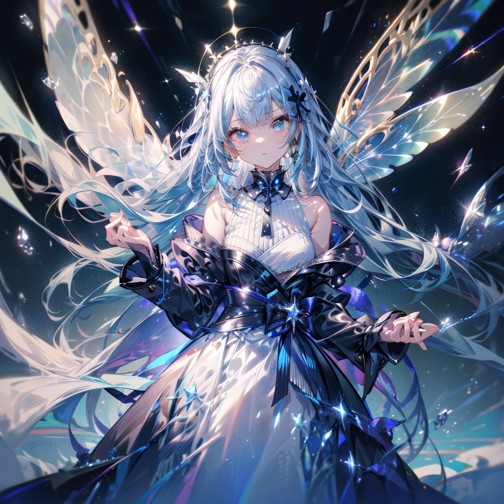 (Highly detailed CG), (Highest quality),((full body))，1 Girl,alone, leotard，Purple Hair，black choker, earrings, blue flower, magical girl, waist bow, cure moonlight dress, jewelry, flower, wrist cuffs, single elbow glove, boots, eyelashes,Perfect Face,  Shiny skin, Wide Hips,Tight waist,Knee-high boots，Elbow Bag,1 Girl, Long Hair, (((Cowboy Shot,Dynamic Angle)))，body suit，