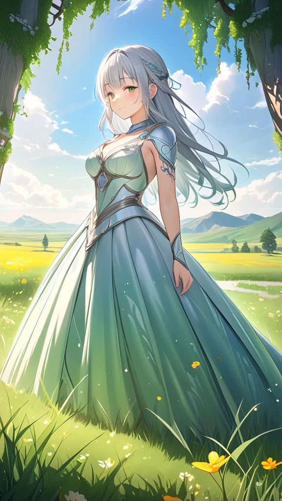 (非常にdetailedな目と顔),Very delicate and beautiful，非常にdetailed，CG，Unity，8k wallpaper，wonderful，detailed，masterpiece，The best quality in the best condition，Official Art，非常にdetailed CG 8k Unbelievably ridiculous resolution,Beautiful and exquisite,High resolution，Anime girl with long hair and blue eyes standing in front of a castle, Anime fantasy artwork, Beautiful fantasy anime, Fantasy art style, Beautiful maiden, 