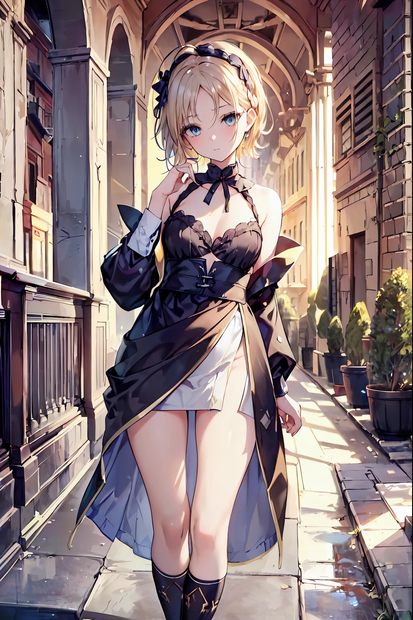 masterpiece, absurdres, best quality, ultra detailed, high Resolution, detailed illustration, extremely beautiful detailed face and eyes, Delicate beautiful face, bright colour, 1girl, cute face, magenta eyes, sparkling eyes, big eyes, medium breasts, (perky breasts:1.1), (pointy breasts:1.1), medium hips, glamorous body, white skin, happy, BREAK, long bob cut, (blonde hair:0.8), messy hair, detailed hair, shiny hair, BREAK Maxi sweater, Paislash, tiny ribbon, park, real world, natural lights, perfect lighting, outdoor,