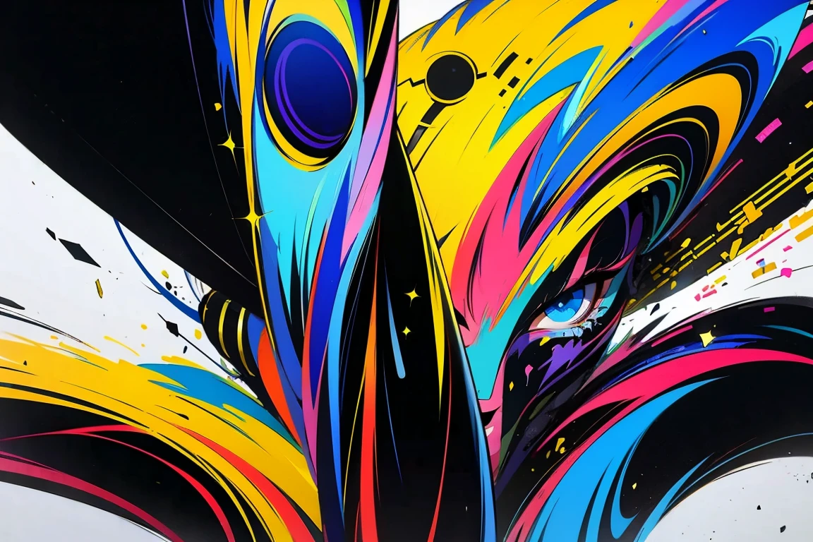 Artwork titled "JonOne S2":
In the center of the canvas, a distinctive figure emerges. This is JonOne, the renowned graffiti artist, his iconic afro doming the composition. The colors are vibrant and dynamic, a testament to his unique style, combining elements of African tribal art, abstract expressionism, and street culture. The background is a swirl of energy, a chaotic yet harmonious blend of colors and lines that echo JonOne's signature style. The artist's face is hidden, emphasizing the mystery that surrounds him, yet the confident stroke of his graffiti tool is unmistakable. The artwork exudes a sense of creativity