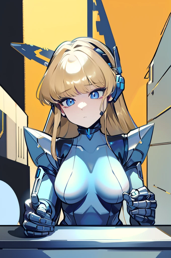 (masterpiece),(Best quality),(Very detailed),(Best illustration),(The best shadow),(It's absurd),(Detailed background),(So beautiful), 16k, 8k, 4K,(The best shadow),Robotization,female ,big breasts,Robot Joint ,Metal skin,Black robot suit,Long hair,Black suit covering the entire body Robot hand,Cyber Bodysuit,Mecha Head,Robotization, Transform into a robot,(Hands and fingers are depicted in detail:1.2),Perfect anatomy,Cybernetic Girl,Sci-Fi Armor,cyborg girl,The wires are connected to the back of the main unit...,No exposed skin,(A face carved like a robot),A neck made of wire,USB port next to the neck,visor,chrome skin,no messy picture style,brainwashing,empty eyes, ((No expression,erasure of emotions)),asuma tokki(Blue Archive)