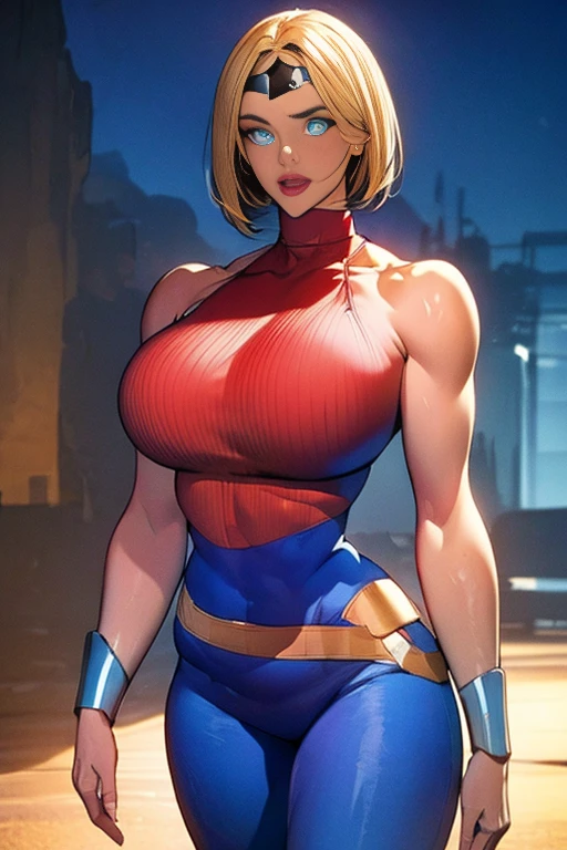  ( Best Quality ), ( Best Quality ), (Blue Mary), (Overall view)   beautiful and sexy young woman , 18 years old,    toned and muscular  ,  With a cool and handsome face  , SharpEye, Big Breasts,  Wonder Woman Costumes 