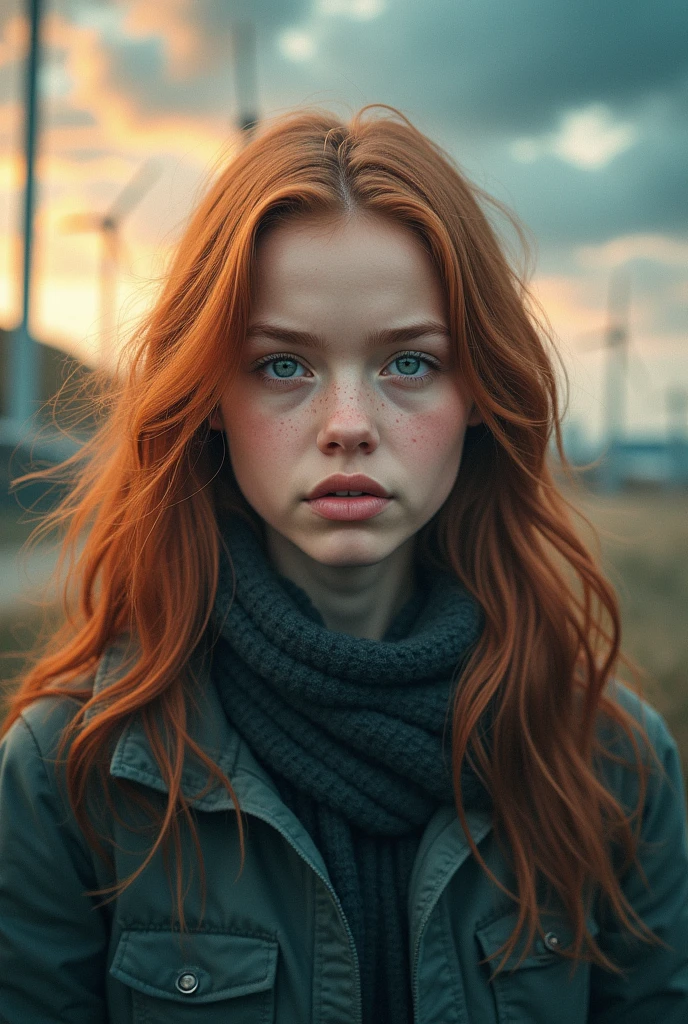 (dynamic angle:1.1), (cute face:1.2), outdoors, ginger hair, photo of (cute girl:1.3), (freckles:0.9), sad, volumetric light, masterpiece, 8k, (best quality:1.3), dramatic lighting, (intricate details:1.1), subsurface scattering, ultrarealistic, <lyco:GoodHands-beta2:1>, <lora:epiCRealismHelper:1>, <lora:add_detail:0.5>,