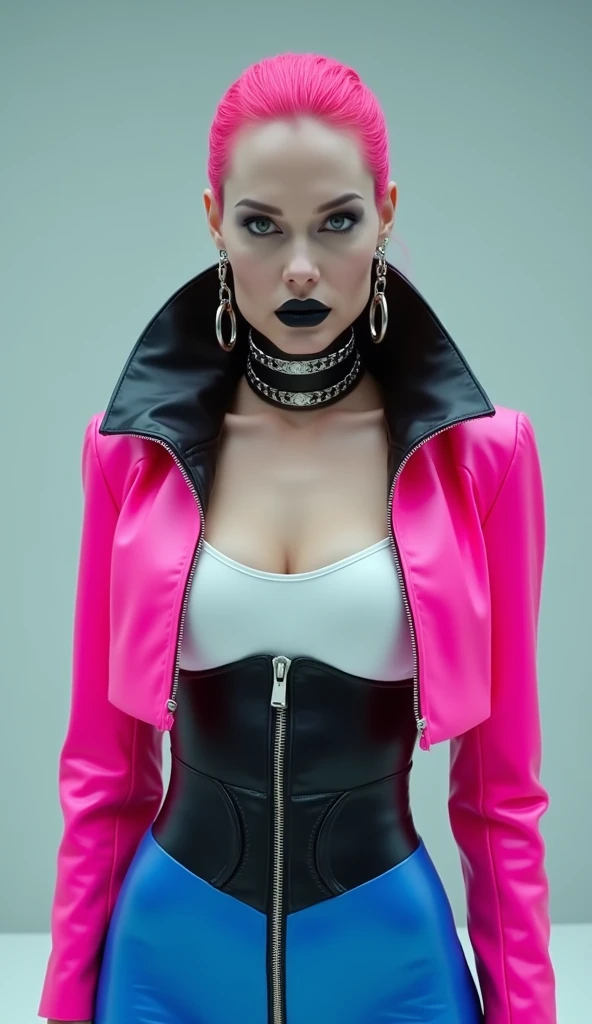 boy avatar, andrej pejic, long blonde hair, gray eyes, sharp features, white skin, bimbo lips, pink lipstick, sexy look, black turtleneck sweater.