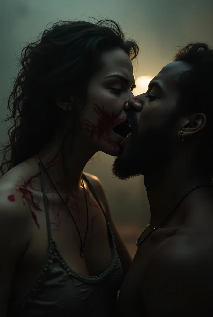 (best quality,4k,8k,highres,masterpiece:1.2),ultra-detailed,(realistic,photorealistic,photo-realistic:1.37),A scary horned demon and a beautiful human girl engaging in sexual intercourse, (NSFW:1.3)
