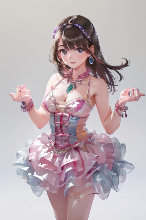 (Super detailed,   high detail , Best Quality,  Hi-Res, 超 Hi-Res, 16k, masterpiece:1.2, Best Quality:1.25), (Ruby, garnet,  aquamarine, Topaz,  emerald, Black Onyx,  diamonds , amber, Lapis Lazuli,  Colorful Gradation :1.3),  one girl playing pranks, ((The body is made of jewels:1.25,  Full Body Portrait :1.3, 髪は emeraldと aquamarine:1.1, Her eyes are made of sapphires:1.2, A body made of colorful gems)), Dance like a ballerina:1.2