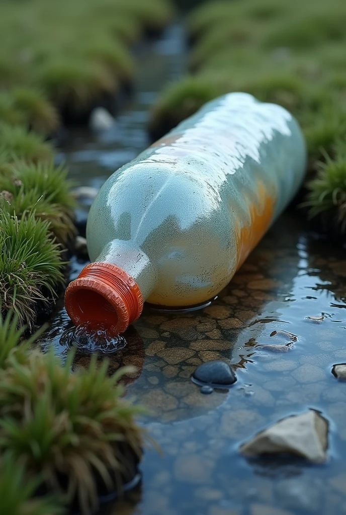 Fallen Plastic Bottle Water Is Flowing SeaArt AI fallen-plastic-bottle-water-is-flowing-seaart-ai