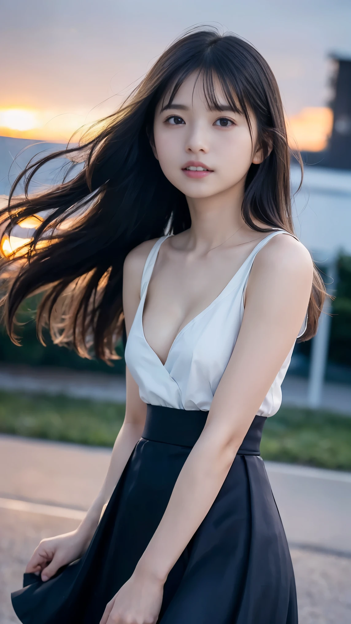 ssmile, Bblack hair, 精致的面容, facing the public, work of art, best qualityer, very well, best shade , Disney style, better lighting , cinematic light , white skin tone, beautiful and sensual woman