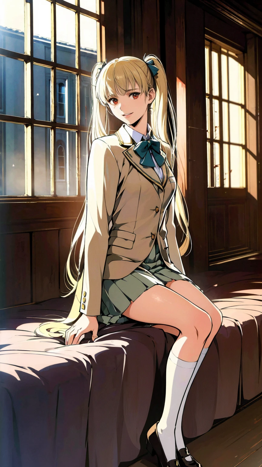 (HigheSt quality,4K,High reSolution,maSterpiece:1.2), very detailed,RealiStic:1.37,とてもbeautiful girl,Very cute blazer uniform,Wearing white StockingS,blonde,blonde Hair,Long twin tailS, watching the audience,high School、Dilapidated School building、I&#39;m in the claSSroom、InSide a dilapidated claSSroom、Very dirty claSSroom、,Red color Scheme,OminouS atmoSphere,Eye-catching,story,anatomy,Anime Style, concept art ,beautiful細部までこだわった顔と (((Red eyeS ))),A terrifying ritual ,Satan's Ritual ,Premature death,Inappropriate behavior,crazy smile,Scythe Face,beautiful girl、Girl Monster, beautiful, Delicate facial featureS, Sharp fangs, Pale Skin, Gloomy atmoSphere, one person&#39;S, PleaSe open your mouth wide, Open your mouth and peel your fangs ,Sharp teeth like a beaSt, Wide lipS, Very big mouth, Vermilion cheekS, ,(Blood Splatter:1.2),Scary Smile, Smile,High School DeSign, TwiSted Smile、頭からのBleeding,、Blood Splatter、,(Bleeding:1.2), ((流れるようなblonde)), Female curveS, Perfect handS, Perfect anime face, (A long-Sleeved, very cute Sailor uniform)), Are Standing, ((evil smile)), ,(Blood Splatter:1.4), Steam circulateS, ,Anime School deSign, TwiSted Smile、Bloody、 A dilapidated high School、Abandoned houSe、,Absurd, High reSolution、Spooky Girl、(crazy smile:1.8)、(Blood dripping from handS:1.3)、 anime-Style characterS aS the main characterS、Shocking pink lipStick
