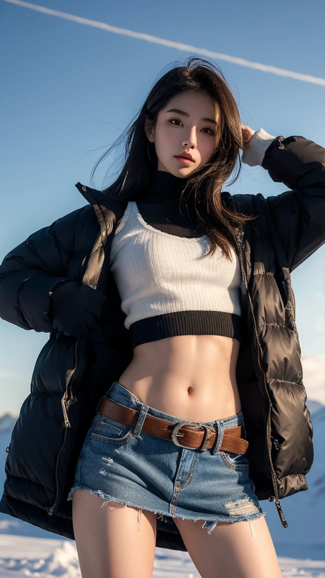 (masterpiece, Highest quality:1.2), One girl, alone,hot pants、Tank top、Abdominal muscles、Belly button