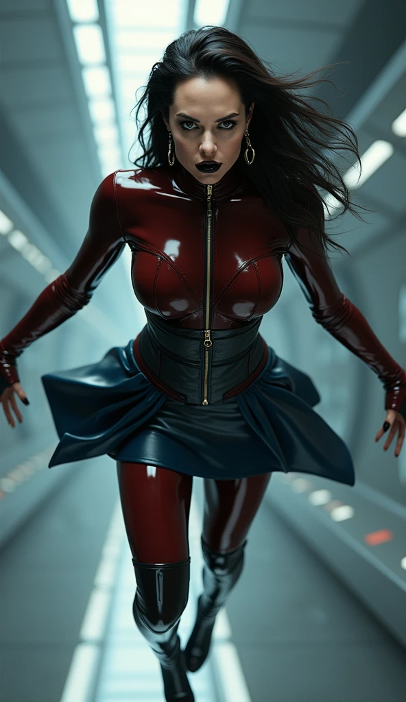 Masterpiece、Supergirl rubber suit、short hair、Red long rubber boots、Large and broad chest、looking at camera、choker、long-sleeved shirt、cape、short skirt、off shoulder、The skin sweats.、Nurse's room、Photo magazine cover、Show off your beautiful legs、Standing position、Knee-high boots、Wallpaper for PC、