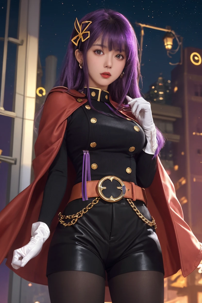 Wonyoung from IVE face, foto realista, ultra HD, 8k, Raven Teen Titans costume, big juicy lips and big