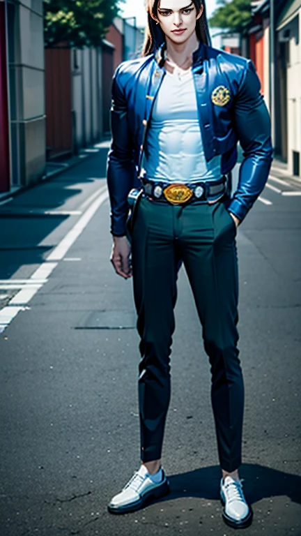 ( Best Quality ),(Overall view),Back Alley,  Japanese with a Cool and Handsome Face ,beautiful young twink , shiny Kamen Rider suit , 18 years old,  toned and muscular , Tall, Long Hair, Long bangs