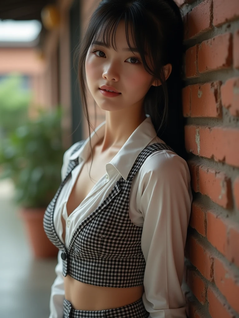 (8K, Raw photography, top-quality, masterpiece: 1.2), masterpiece, Super Detail, 超A high resolution, (Realistic and realistic photos: 1.37), high-definition RAW color photography, extremely delicate and beautiful, ighly detailed, 8K Wallpaper, astonishing, detaileds, extremely detailed eye, highlydetailed skin, extremely detailed fingers, highly detailed nose, highly detail mouth, perfect anatomia,1girl in, Apron, Black Dress, Blurry, Blurry background, blurred foreground, blush, braid, breasts, depth of fields, Dress, eyebrows visible through hair, frilld, gloves, hair between eye, Indoors, Jewelry, juliet sleeves, Long sleeves, Looking at Viewer, maid, maid apronl, Maid headdress, Puffy sleeves, Short hair, Sitting, Solo, White Apron, window, Huge boobs、乃木坂アイドル、韓国アイドル、hposing Gravure Idol、女優、25-years old、tall、cafes、resturant、Italy、Americans、Australia