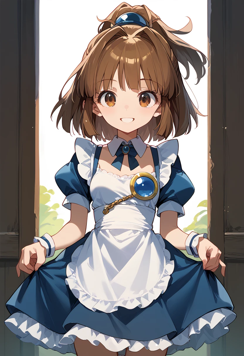 masterpiece, Hi-Res,Best Quality,8k
(arle nadja,Petite,Small breasts) maid clothes,Smile