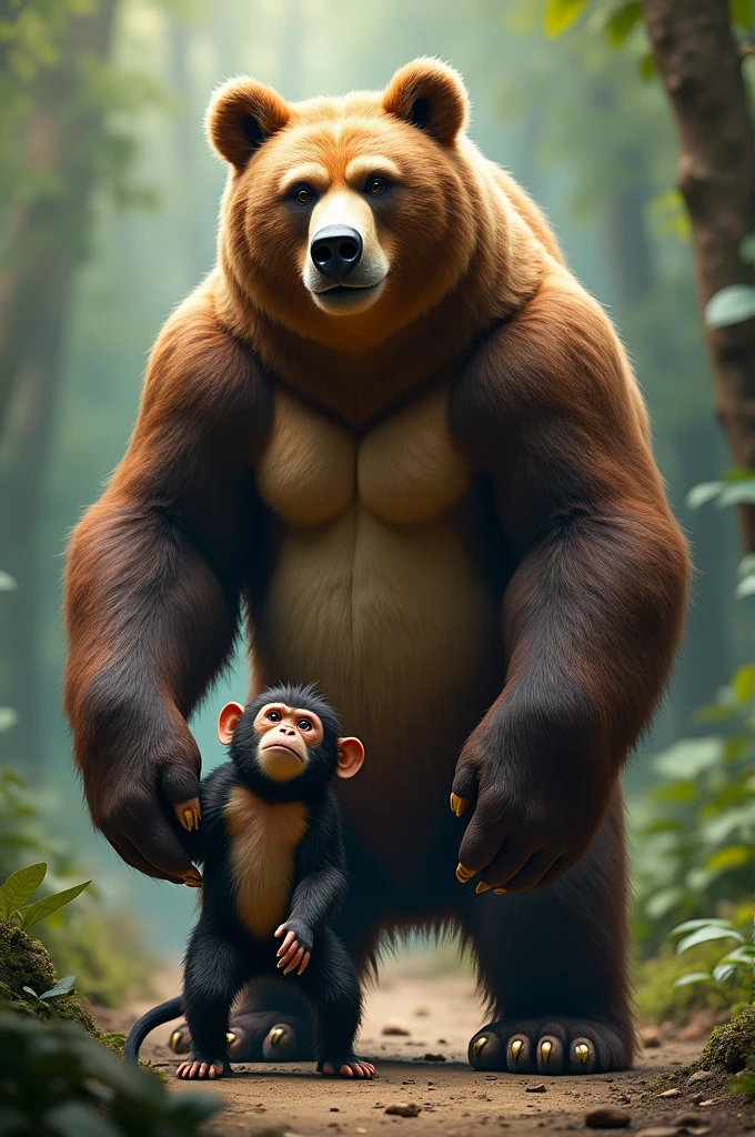 best quality, high quality, ultra quality, 8k, masterpiece, detailed, extremely detailed, insanely detailed, ultra detailed, ultra highres ,exquisite, lifelike Images,cinematic experience,UHD picture,Realistic,photorealistic,hyperrealistic,vivid,RAW photo,shot by DSLR, Giant Bamboo forest, Bamboo trees, Bear sitting in the bamboo forest, bamboo trees, bear in the bamboo forest,
