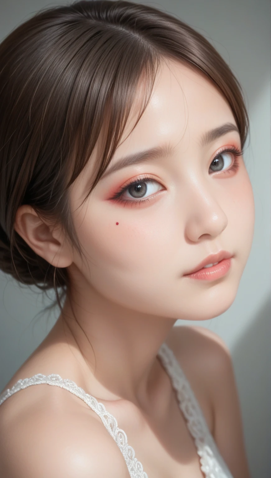 8K resolution, ultra-high definition, pixel perfect, ultra-fine details, delicate facial features, upright, big eyes, clear, pictures, ultra-clear, ultra-clear, detailed pictures, asian girl,eyebrow makeup, eyebrows, eye makeup, elegant eye shadow colors, mermaid Ji, elegant lip makeup, pink, thick lip makeup, watery lip makeup, natural, gentle, contouring, blush, clear, elegant, wallpaper, ultra-clear, master work, 16K, high-speed high-definition, detailed, Super artistic, national style, long camera, shooting, studio, master photo, oriental beauty, close-up of face, panorama, studio, light sense, modern style, ancient style, 8K resolution, ultra-high definition, pixel perfect, ultra-fine details