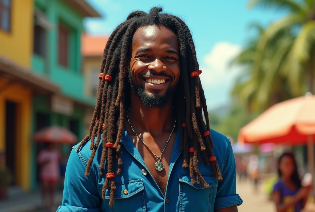 A ligth skin man with dread locks