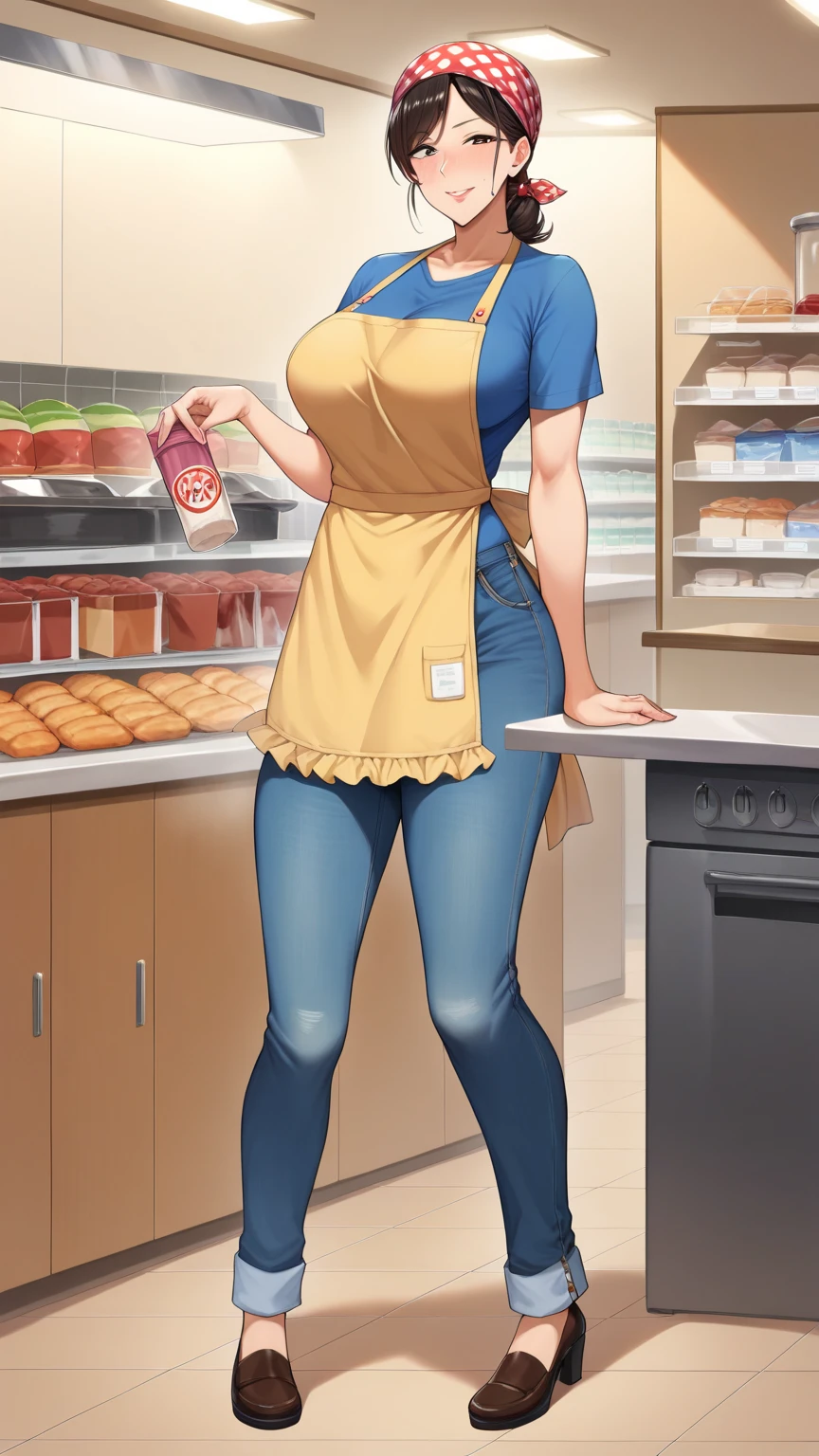 score_9, score_8_up, score_7_up, score_6_up, score_5_up, score_4_up, rating_explicit, 1girl, open eyes, beatiful eyes, Rangiku Matsumoto, woman horny, apron, in a cafe, smile, wooden floor, cowboy shot, full body, size difference, age difference, wet, horny, shota, small penis, nsfw, fucking, anal, woman ride shota,