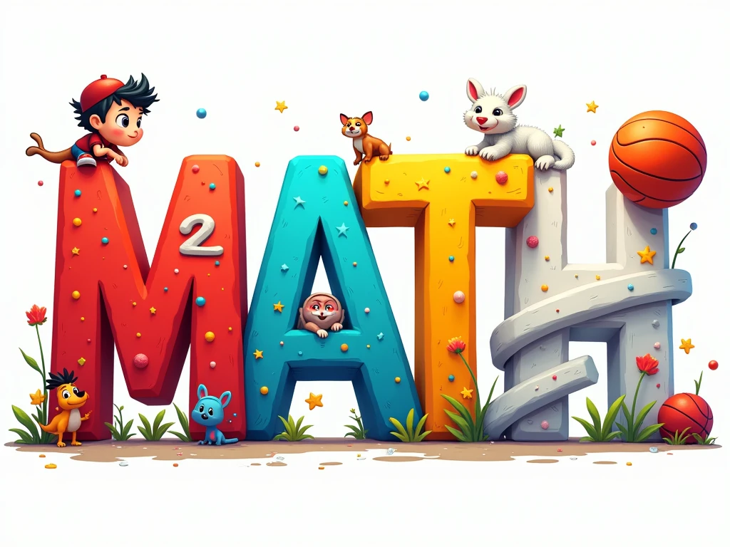A colorful 4D illustration of the word