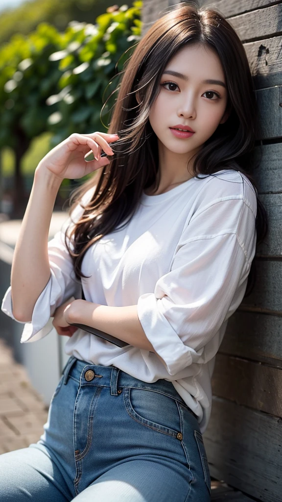best quality,masterpiece,ultra high resolution,(actual:1.4),original photo,ultra high definition,8k,there is a girl,fashionable clothes, in the dark, RAW photo, CG rendering, Blurred background, deep shadow, 16K, bokered, Very detailed, wallpaper, depth of field, movie light, Ray tracing