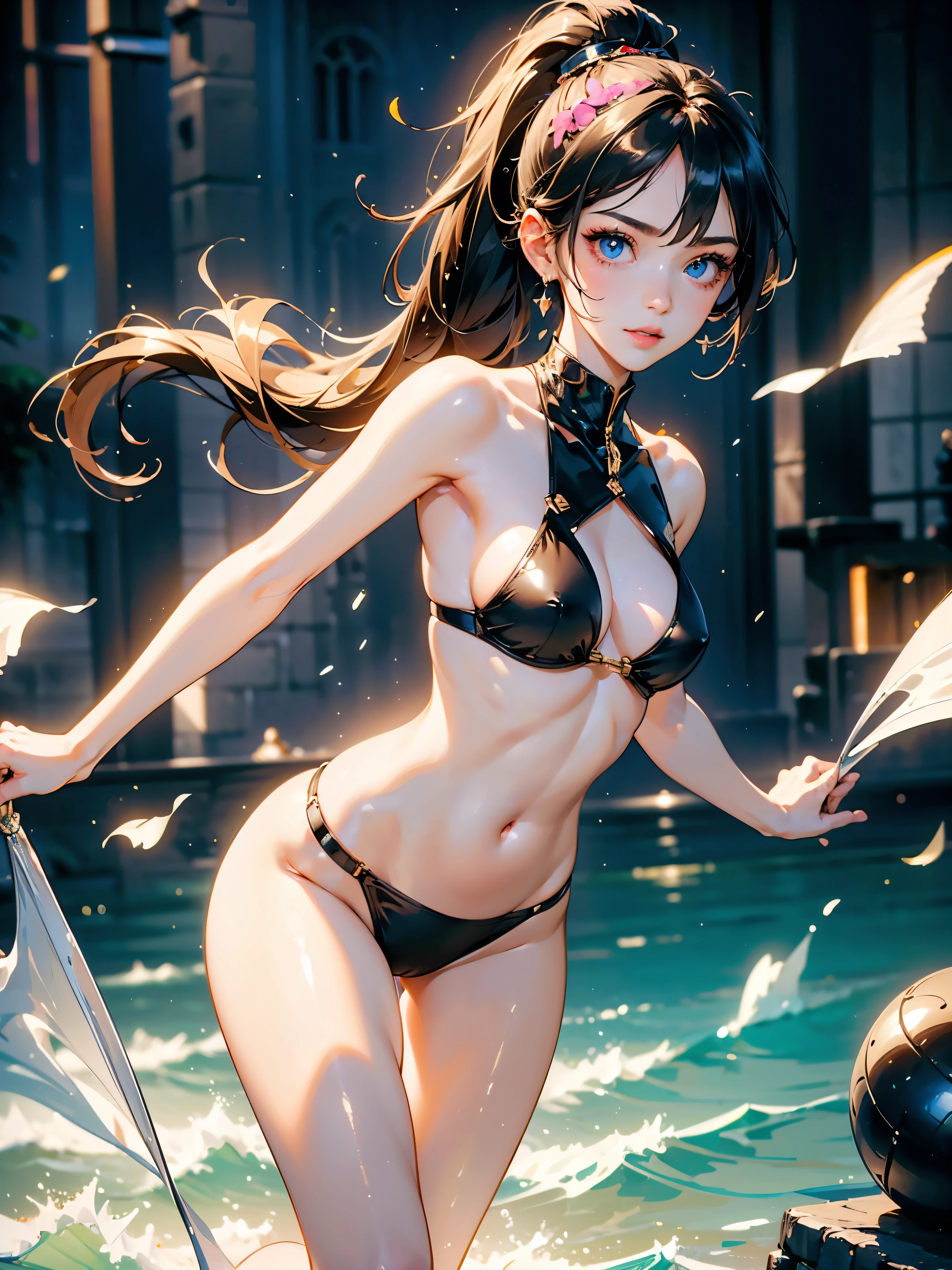 Beautiful woman with cat ear with bikini best quality and best effects best shadows best lighting 8k