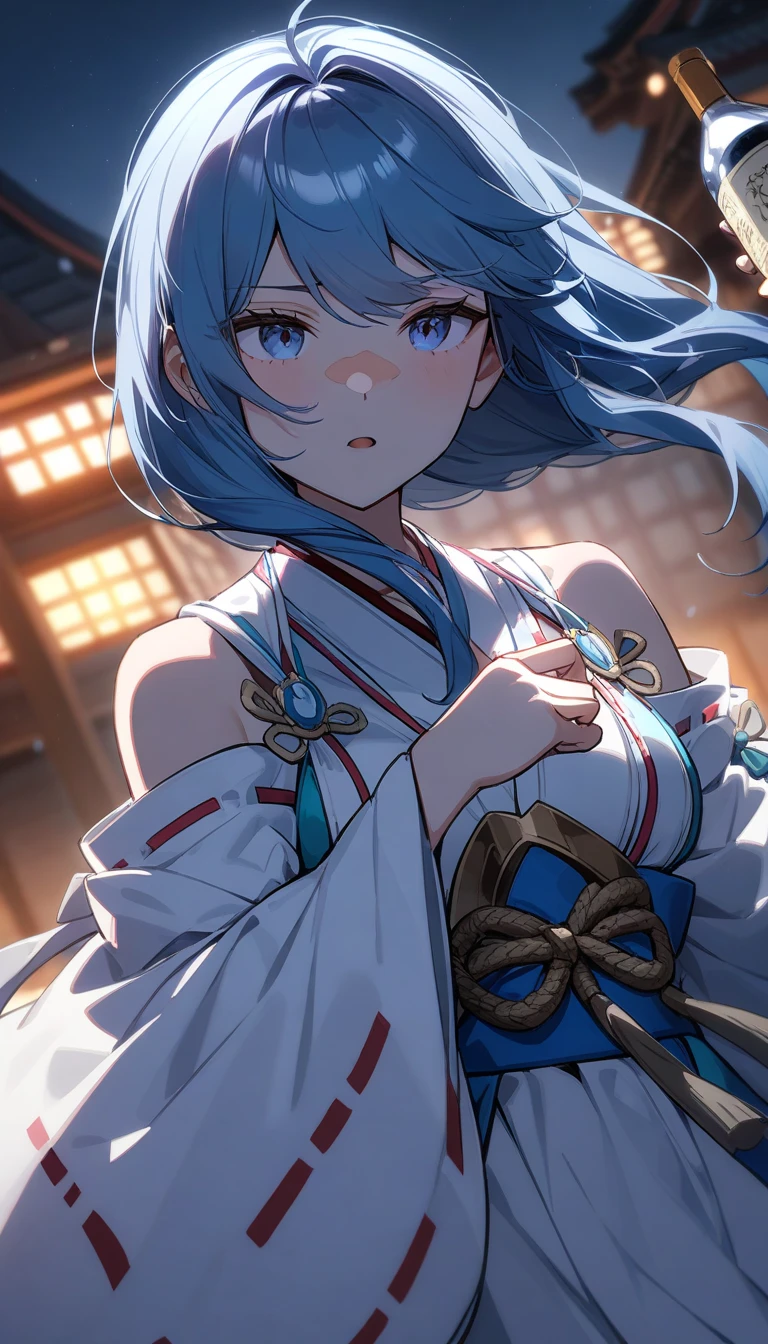 masterpiece、highest quality、hood、White robe、golden hair、beautiful girl、blue eyes、crying face、breast enhancement、no background、anime touch、hand drawn、classic、watercolor painting、soft focus