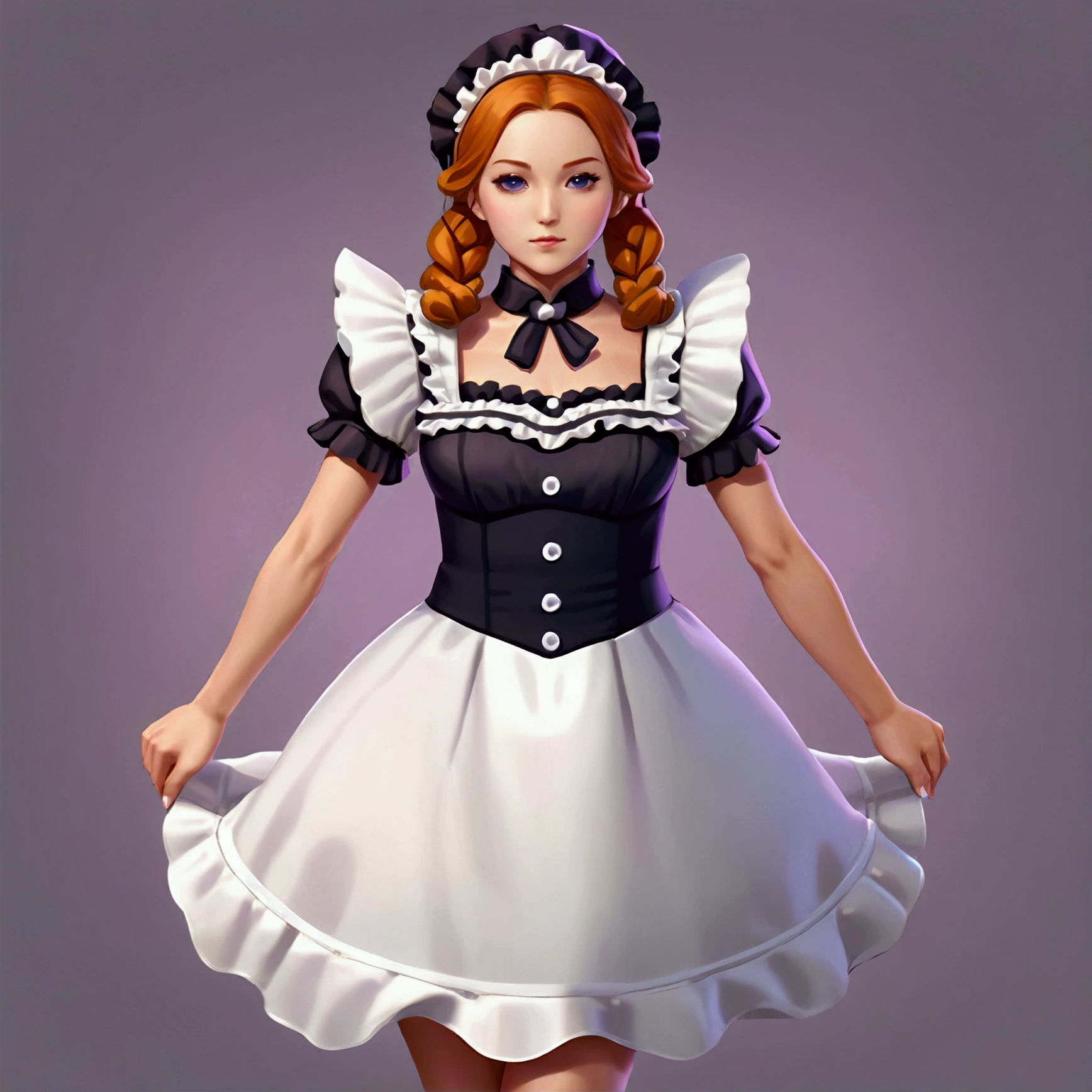 2d icon. a sexy maid dress with ruffles, game icon, simple background, cutout, deep cut