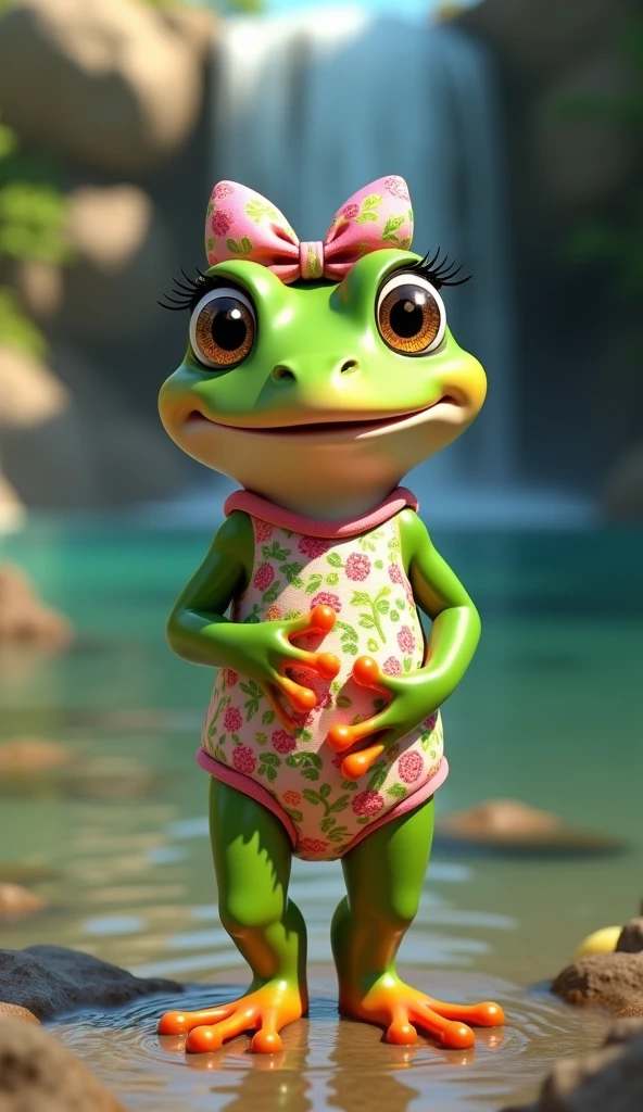 (Bulbasaur print bikini), spread legs sexy cute big sweat crotch wet crotch touched hair wet wet crotch wet crotch seductive angle, right arm and leg, right position