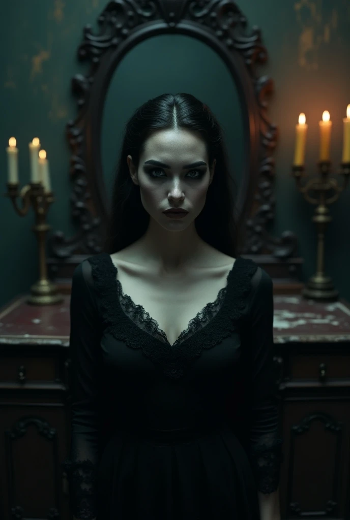 darkeness, sombras, oona chaplin, vampira, galeria de arte sombria, blue dress 18th century, rosa vermelha