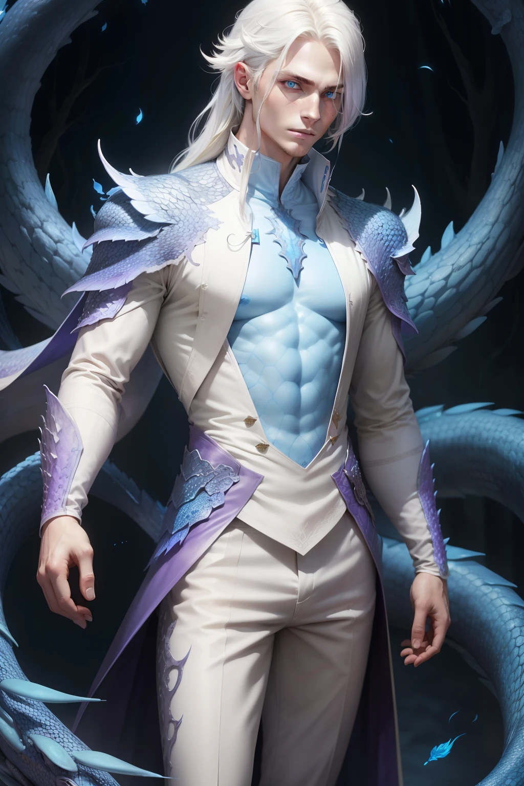 dragon boy,V0id3nergy,crystallineAI,(close-up:1.3),(abs:1.5),(1boy:1.5), male focus, solo,looking at viewer, ice blue eyes,(nude:1.2), (floating:1.3), clouds, glowing, bloom, platinum hair, outdoors, stars, (gold magic swirling),wetclothes,masculine, bubble, rainbow Sunlight, Reflected mirror, floating piece of Glass, Rainbow light, Aurora, Starlight around the character,(EnergyVeins:1.4) , full body seen , full length shot