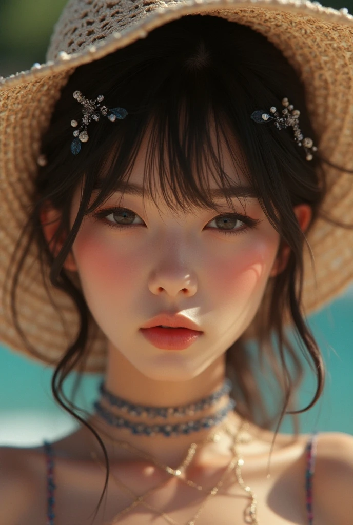 prism, EXPO EXPO, The image is hyper-realistic and photo-realistic with lifelike cinematic quality, using DSLR-quality photography and detailed 4D effects with Ray Tracing. Emphasize fine details, textures, and realistic lighting, A fusion of the styles of Katsuya Terada, Range Murata, Akiman and JUNNY, female.