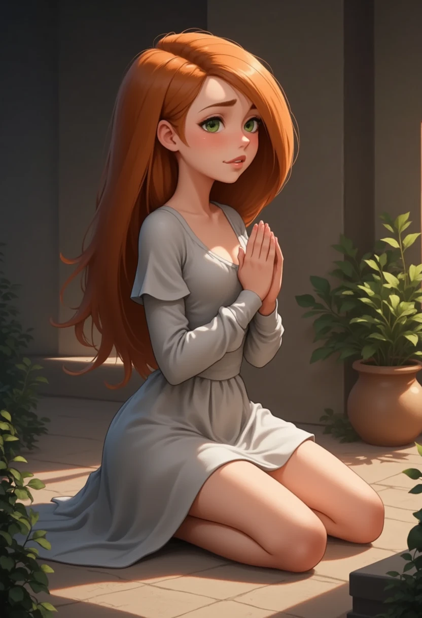 1girl, praying to god