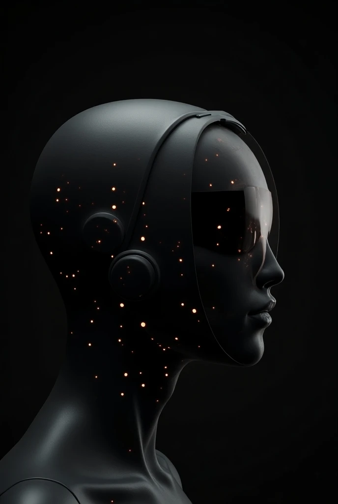 (photorealism:1.2), Please generate a profile picture with a sleek, modern tech theme, featuring shades of blue and black.