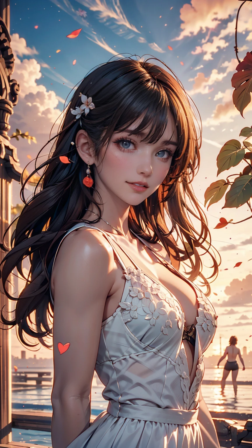 1young girls, Beautiful girl of the highest grade, Highest Quality, Highest image quality, Top resolution, RAW Photos, Realistic, Photorealsitic, ultra detailed and beautiful, highest details, Beautiful fair skin and luster, Beautiful beautiful eyes are big and bright, Small mouth and thin lips, Long black hair blown in the wind, Goodness of style and slenderness, (Beautiful big breasts:1.3), She has a cheerful personality and a cute smile......, Natural makeup, Raspberry pink lips, (Fantasy see-through lace costume with cute details and wide open breasts:1.3), fullnude, portrait of cute girl, beautiful girl illuminated by seven colors of light, Rainbow band of light, Flower folding screen,