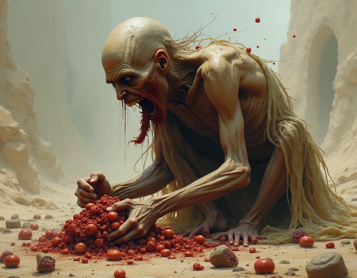 eating rotten zombie