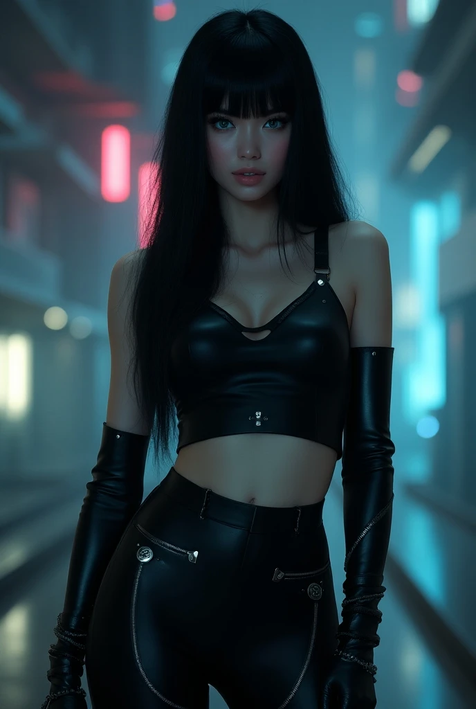 Better Quality, Realist, Award-Winning Illustration, (Intricate details: 1.2), (Fine Detail), (Intricate details), (Cininatic Lights, Better Quality Backlight), Crisp Lines, Sharp focus, Official Art, unity wallpaper 8k, Absurd, unbelievably Absurd, Huge file sizes, Ultra- (in_main_two:1.21), (Neon lamp), Fantasy art, RTX,((triangle closeup photo by award winning studio )), 1 girl, so beautiful, (run away), small , ((two da cidade cyberpunk, Valkyrie)), Perfect hands, Beautiful and fine details, Perfect Face, (Cyberpunk Blouse, leather jacket, Martin boots) ,,(Headphones_in volta_hair),((Pleated skirt) ), ((Supermodel posture)),((Big Breasts)),(See through)