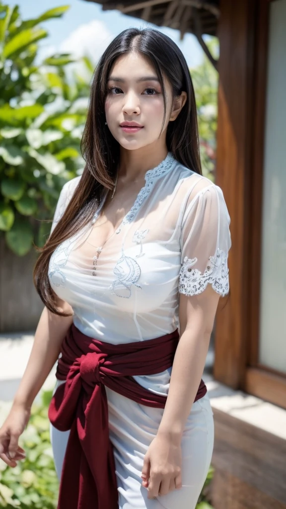 Nsfw. walking in a moonlit courtyard, forest background, mythical forest, huge trees, exotic girl, indian, vivacious, looking at the viewer, shining skin, perfect lighting, the embodiment of grace and elegance, provocative pose, smiling seductively, (nearly transparent white wet open floral shirt and jewelry), big breasts,deep cleavage, curvy ass, clear curvy details, beautiful curves, detailed eyes, detailed pupil, long shining hair, volumetric lighting, Ultra Detailed, unity 8k wallpaper, ultra detailed, aesthetic, masterpiece, best quality, photorealistic