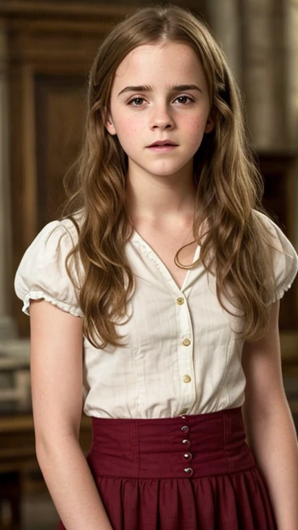 Young Emma Watson, , as Hermione Granger, photorealistic
