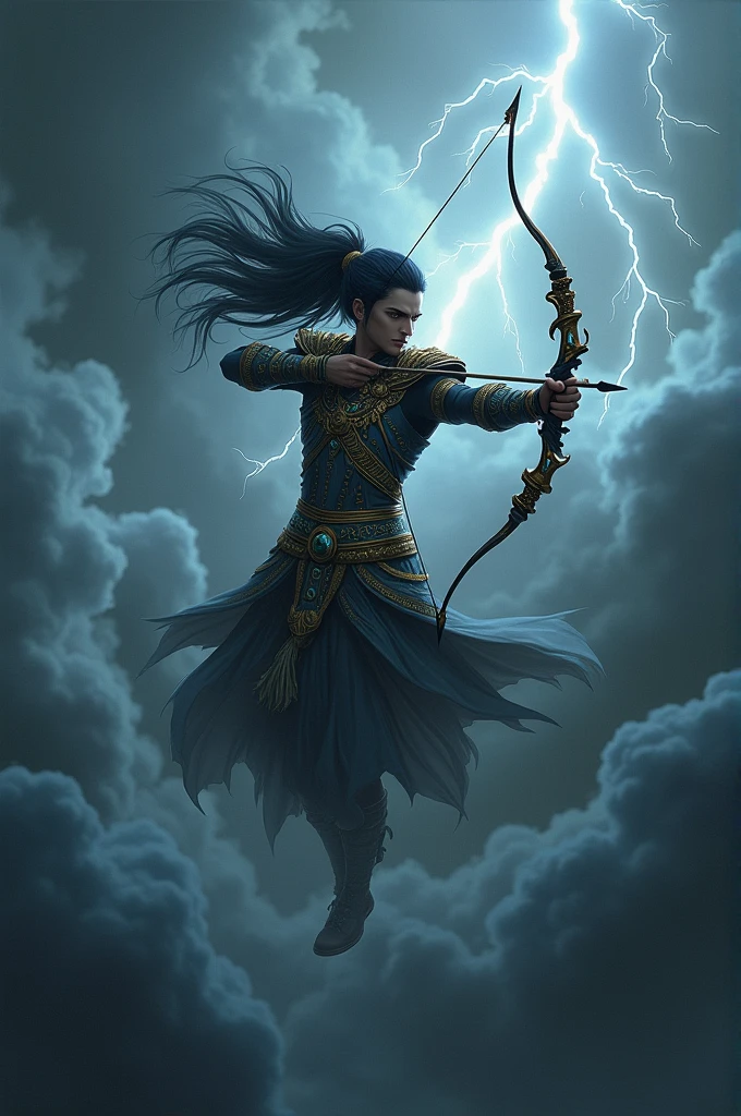 Sagitarius sign , male , magic , splash art , robe, aesthetic bowing pose