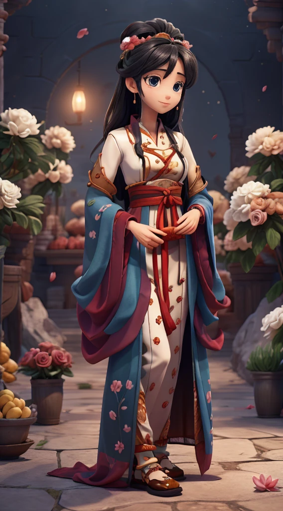 score_9, score_8_up, score_7_up, score_6_up, score_5_up, score_4_up, BREAK source_anime, masterpiece, large breasts,Create an image in ink wash painting style depicting a female character dressed as a traditional Chinese heroine from ancient times. She is wearing elegant, flowing robes with intricate patterns, holding a sword gracefully. The background features traditional Chinese elements like misty mountains, bamboo, and cherry blossoms, creating a serene and mystical atmosphere ,