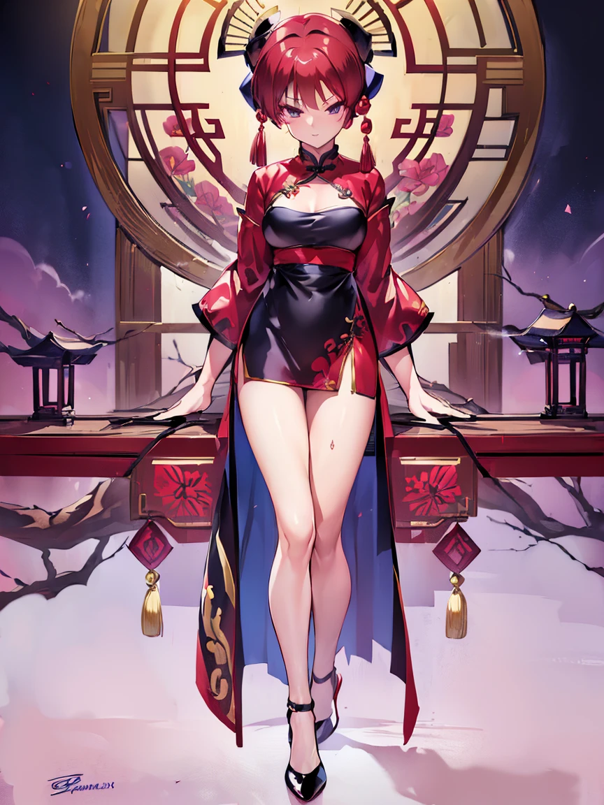 sakuraharuno, sakura haruno, short hair, bangs, (green eyes:1.5), pink hair, hairband, facial mark, (forehead mark:1.2), red hairband, (swept bangs:1.5), (small breast:1.2),
BREAK chinese clothes, dress, red dress, short skirt, black shorts, gloves, black gloves, sleeveless,сleavege,neckline,nipples,
BREAK looking at viewer,
BREAK outdoors, city, nature, forest,night,stars,starfalls,
BREAK (masterpiece:1.2), best quality, high resolution, unity 8k wallpaper, (illustration:0.8), (beautiful detailed eyes:1.6), extremely detailed face, perfect lighting, extremely detailed CG, (perfect hands, perfect anatomy),from below,bend over,on knees.