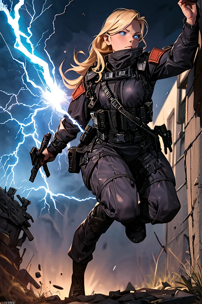 ((((1woman)))),(((((fullbody image))))),(((((soldier clothes))))),running to battle,(((((thunderpowers))))),(((((lighningpower))))),(((((muscular body))))),aesir goddess,blonde ,blue eyes , muscular body,(((military))),(((military clothes))),muscular body,muscular arms,power on hands, 1 female soldier,muscular warrior woman,full body portrait,running in battle,electricity lightning powers,powerful thunderstorm powers,highly detailed,4k, 8k, photorealistic, cinematic lighting, dramatic pose, high contrast, dynamic action, digital art,aesir goddess,blonde,blue eyes,muscular body,military,military clothes,muscular arms,power on hands,(best quality,4k,8k,highres,masterpiece:1.2),ultra-detailed,(realistic,photorealistic,photo-realistic:1.37),concept art,dramatic lighting,cinematic composition,vivid colors,chiaroscuro
