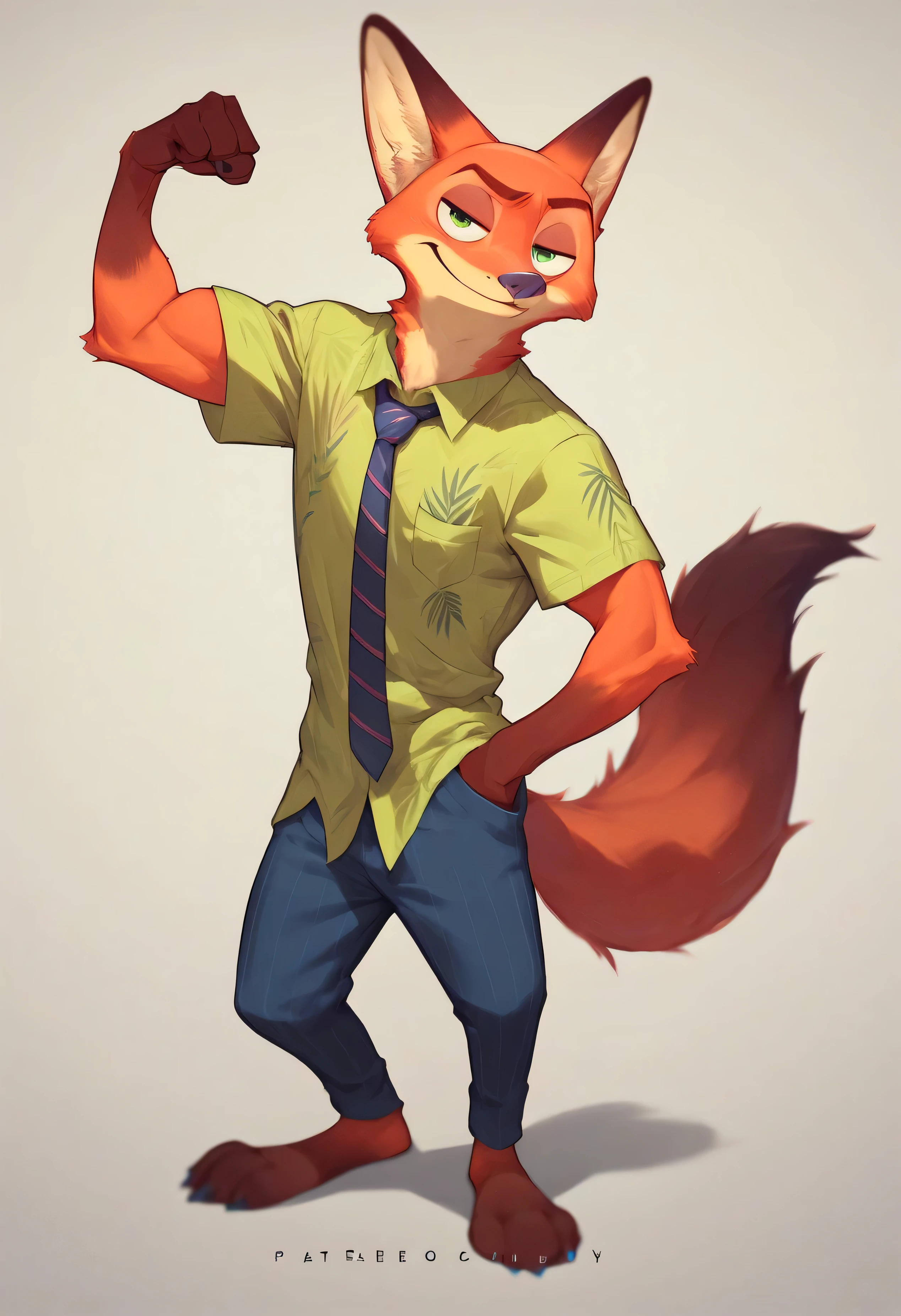 Nick Wilde buff flexing 