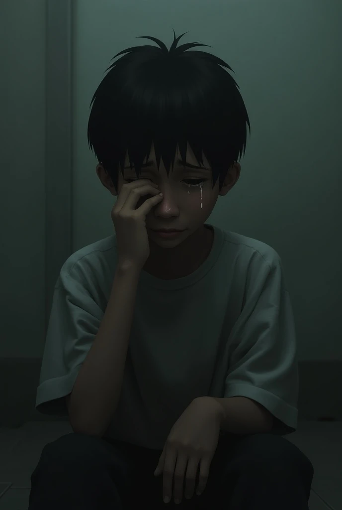 crying sadly at school I want in the corner away from everyone - SeaArt AI