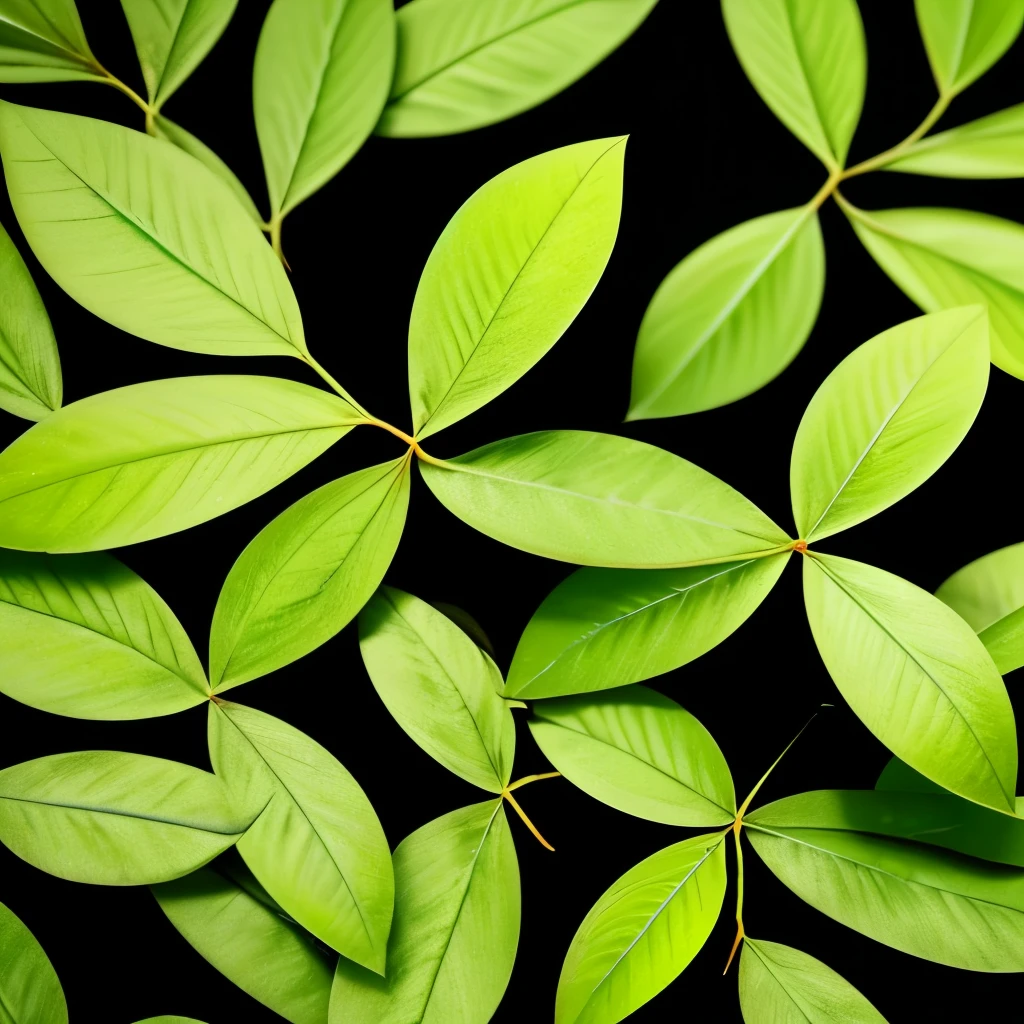 a close up of a bunch of green leaves on a black background, a picture by Adam Marczyński, trending on pexels, digital art, tropical foliage, lush plants, lush foliage, lush jungle, tropical leaves, lush greenery, lush verdant plants, dark green leaves, rich greenery, plants and jungle, botanic foliage, deep jungle texture