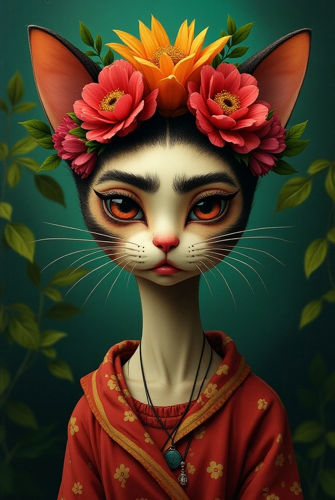 Folk art painting, a whimsical scene with cats in various playful poses, vibrant and cheerful color palette, detailed patterns and textures, asymmetrical composition, warm and inviting ambience, low contrast, high saturation, side view perspective, folk art-inspired aesthetic, references to Frida Kahlo and Henri Rousseau, shot on a vintage film camera for a nostalgic feel, ankymoore