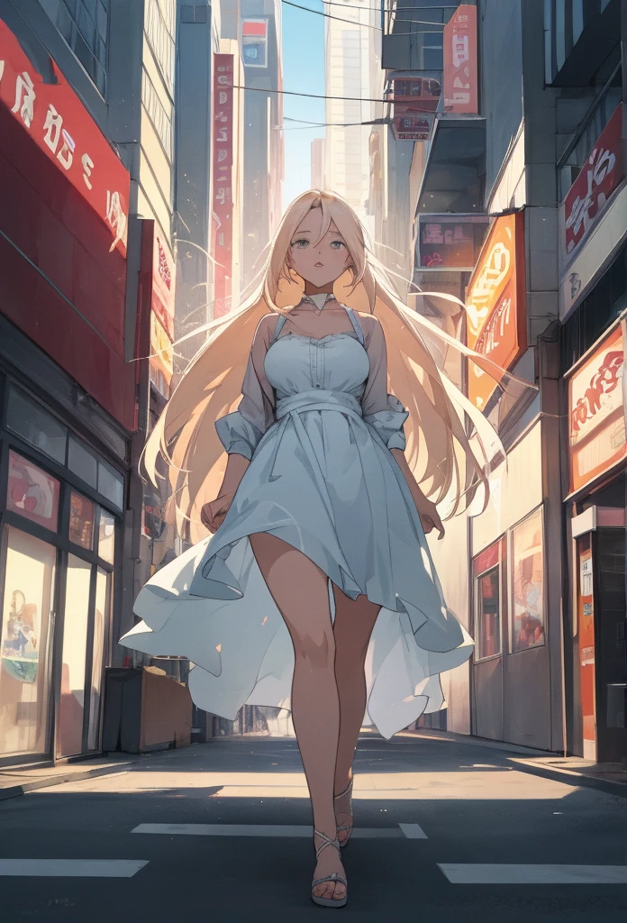 (high quality,Very detailed:1.37, High resolution), Woman, (very long hair:1.5), blonde hair, (multicolored eyes:1.5), blue eyes, yellow eyes, large breasts, (wetting herself:1.5), standing, (long tight dress:1.5), (arms crossed:1.5), (white dress:1.5), (embarrassed:1.5), (humiliation:1.5), (angry:1.25), (blushing:1.5), open mouth, Cyberpunk Style, Cyberpunk Cityscape, Neon Light, High-tech accessories, Meticulous details, (extremely detailed eys:1.37), Glowing LED pattern, Urban scenery, Futuristic elements, Mysterious Aura, ,Flying cars racing through the air, Holographic Advertising, Visually stunning architecture, Energetic and dynamic poses, Gives off a powerful aura, The cityscape reflected in her metallic eyes, Graceful movement amidst chaos, A moonlit sky with a futuristic hue, Pulsating Electronic Soundtrack, Enhanced Augmented Reality Overlays, Interacting with virtual objects in the environment